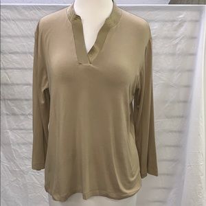 NWT Chico's Tan V Neck Blouse